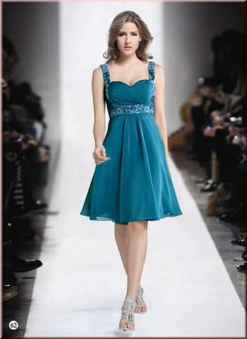 JuJu & Christine kurzes Chiffon/Satin Abendkleid Cocktailkleid